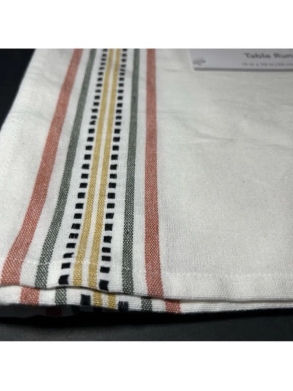Cotton Farmhouse Table Top Runner Country Chic Cottage Home Shelf Decor White